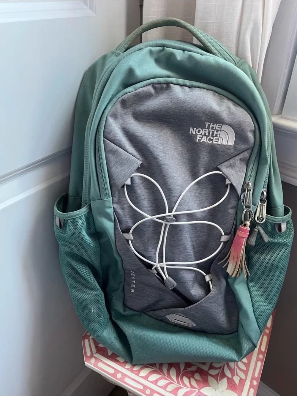 The North Face Mint Green & Gray Jester Backpack